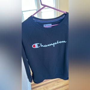 Unisex black champion crewneck